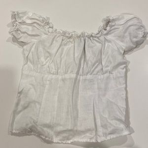 cropped Reformation peasant blouse